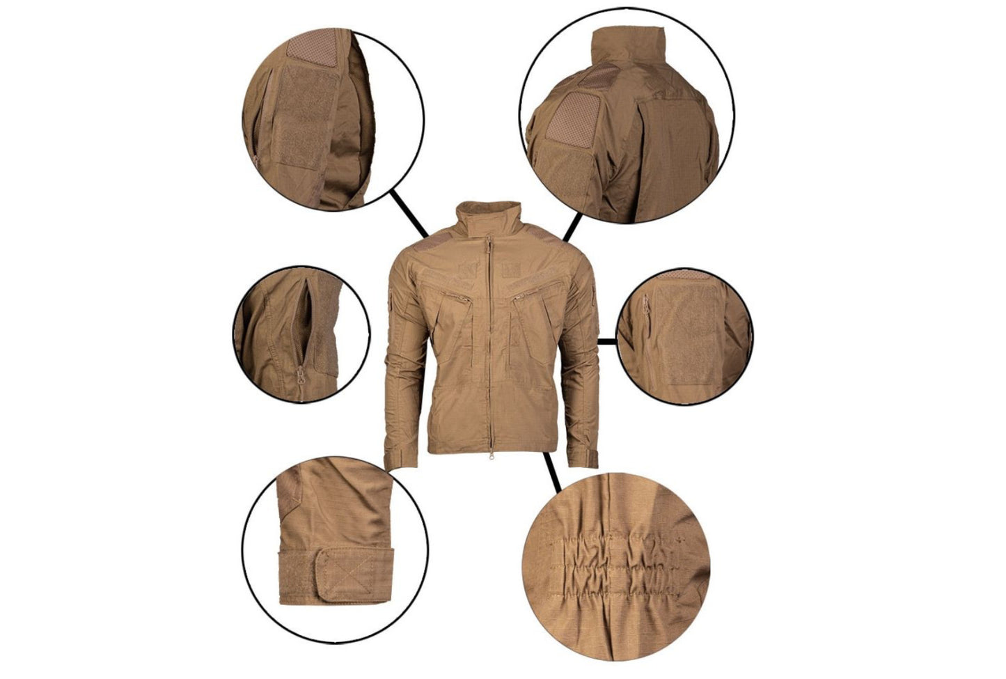 MIL-TEC  Chimera Light Jacket Military Army Combat Style Dark Coyote