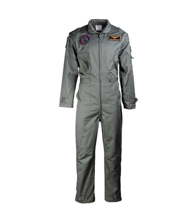 US Army Style Flight Pilot Military Coverall Kids With Patches OD Green