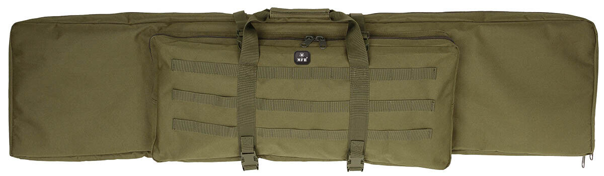 Large OD Green Rifle Bag Padded Wearable as Backpack Multiple Compartments