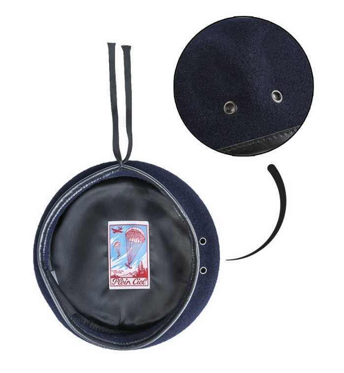 Original Plein Ciel Beret German Army Commando Bundeswehr 100% Merino Wool Blue