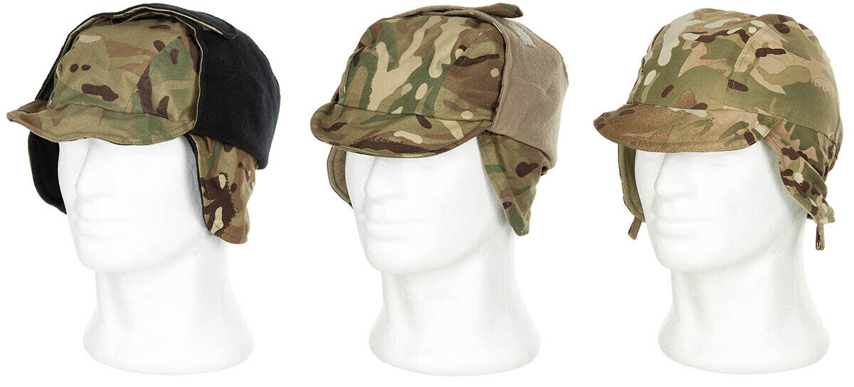 Original British Army GB Winter Cap Cold Weather MTP Camo Used One Size