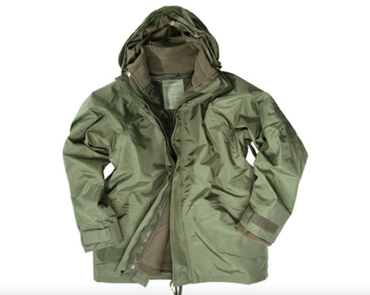 MIL-TEC Weatherproof Jacket Military Army Hunting Wet Weather w/Fleece OD Green