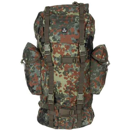 German Army 65L Combat Backpack Bundeswehr Flecktarn Replica Made from Original Materials