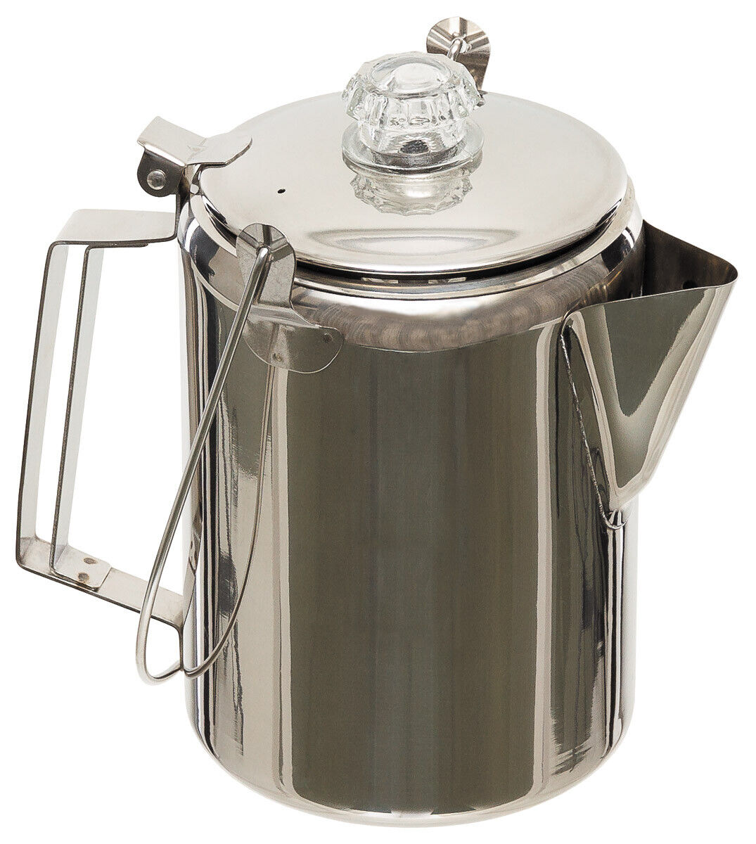 Stainless Steel Coffee Pot 9 Cups Percolator System Handle, Bail Handle