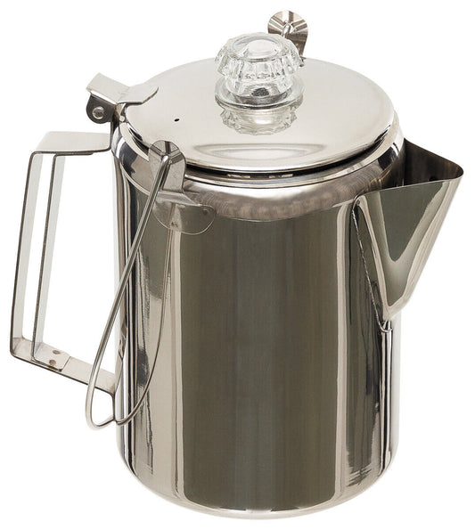 Stainless Steel Coffee Pot 9 Cups Percolator System Handle, Bail Handle
