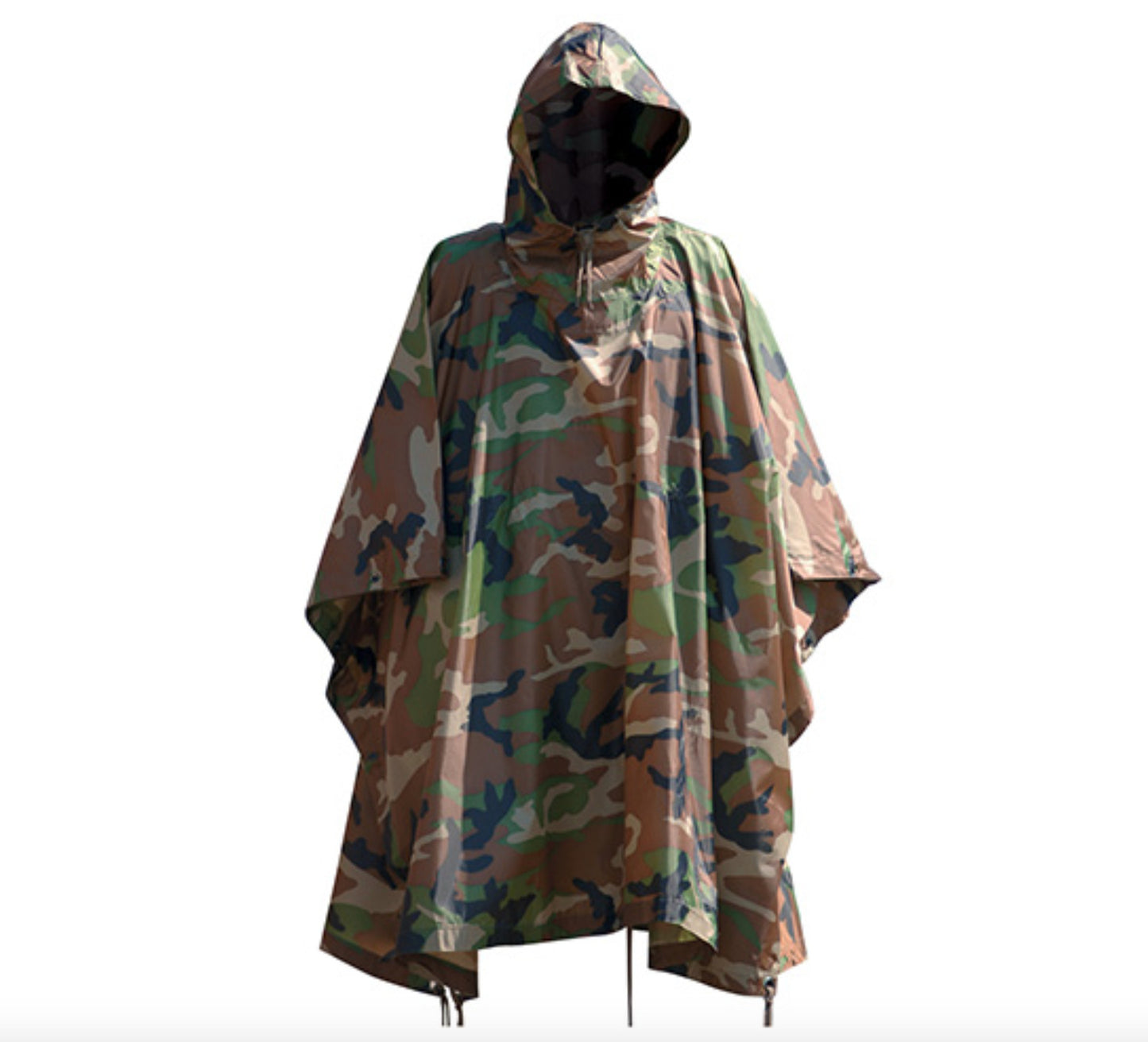 MIL-TEC Weatherproof Rain Coat Hunting Wet Weather Poncho Ripstop Woodland