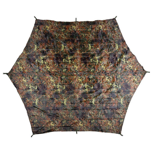 Hexagon Tarpaulin Flecktarn Camo 340x310cm Waterproof Military Surplus