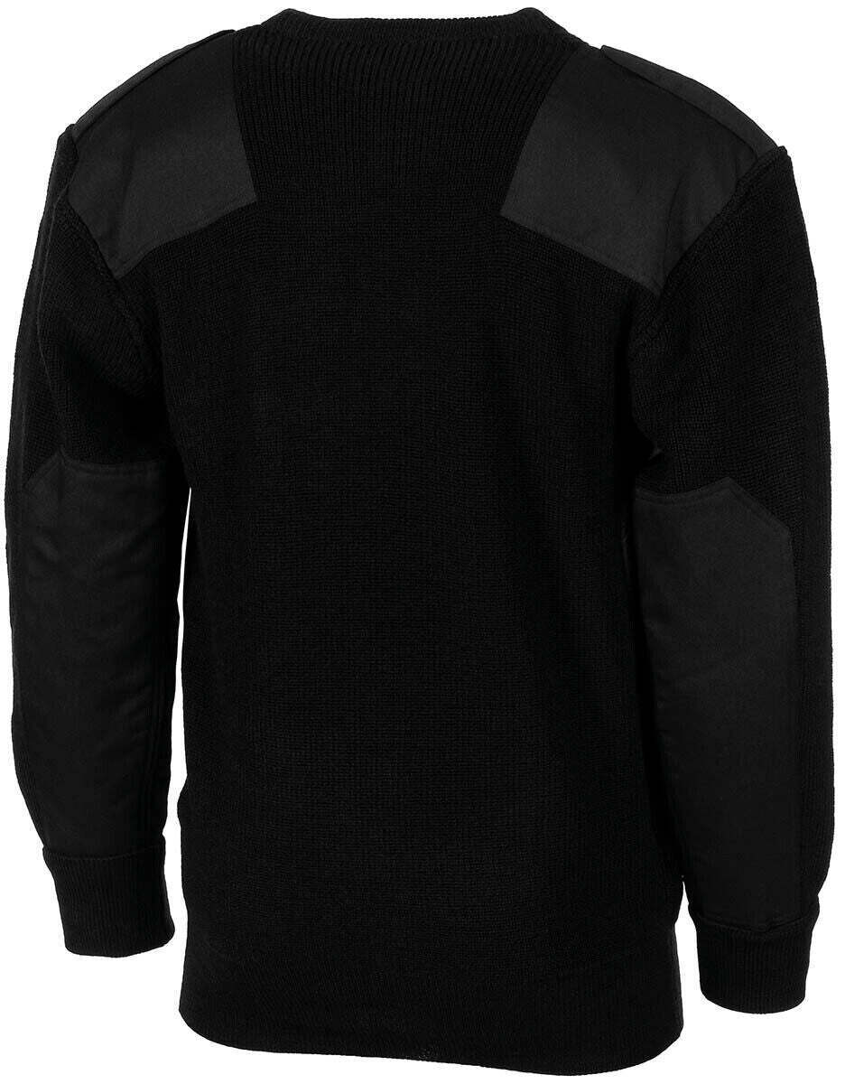 BW German Army Military Sweater Pullover With Chest Pocket Wool-80%  Black