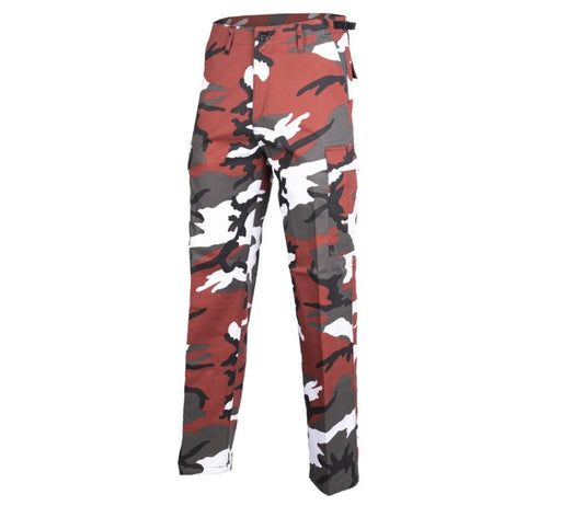 US Army Trousers Rangers Hunting Trekking BDU Military Style Pants Red Camo