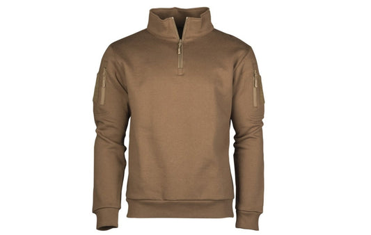 MIL-TEC Ranger Military Tactical Sweatshirt With Zipper  Outdoor Hunting Coyote