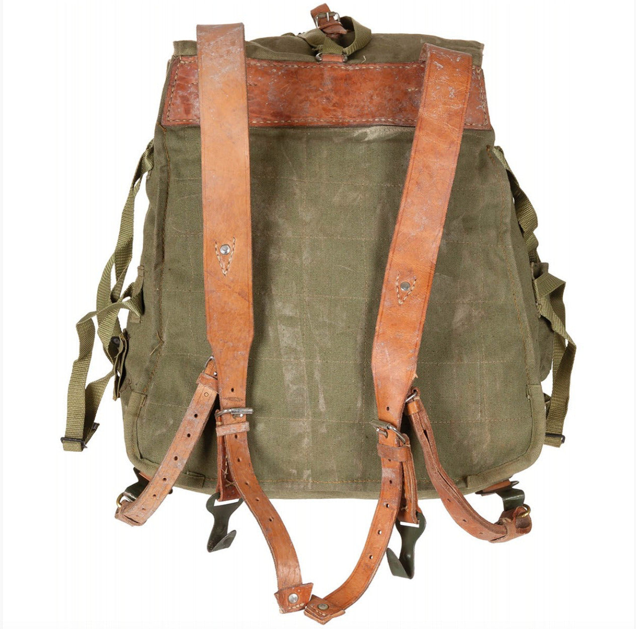 Original Romanian Army Bread Bag Military Vintage Olive Canvas Haversack
