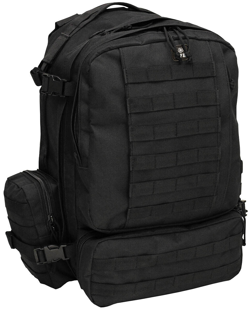 IT Tactical-Modular Black Backpack Padded Straps Chest Strap Removable Frame