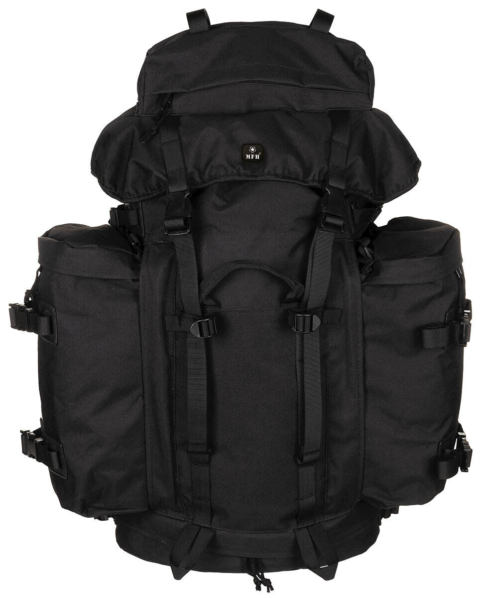 German Army 80L Tactical Backpack Mountain Black Bundeswehr MFH Airsoft