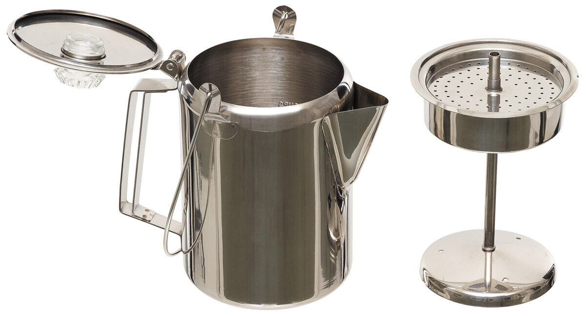 Stainless Steel Coffee Pot 9 Cups Percolator System Handle, Bail Handle