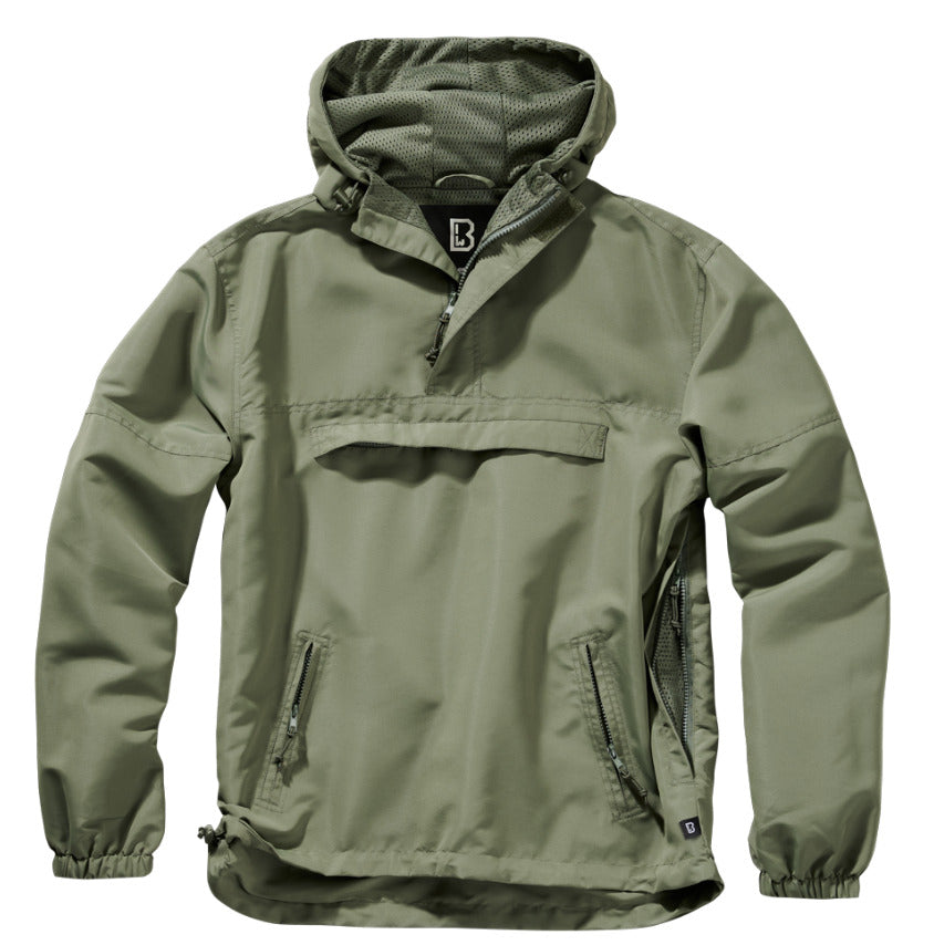 Brandit Windbreaker Anorak Olive – Summer Rain Jacket Outdoor Hiking