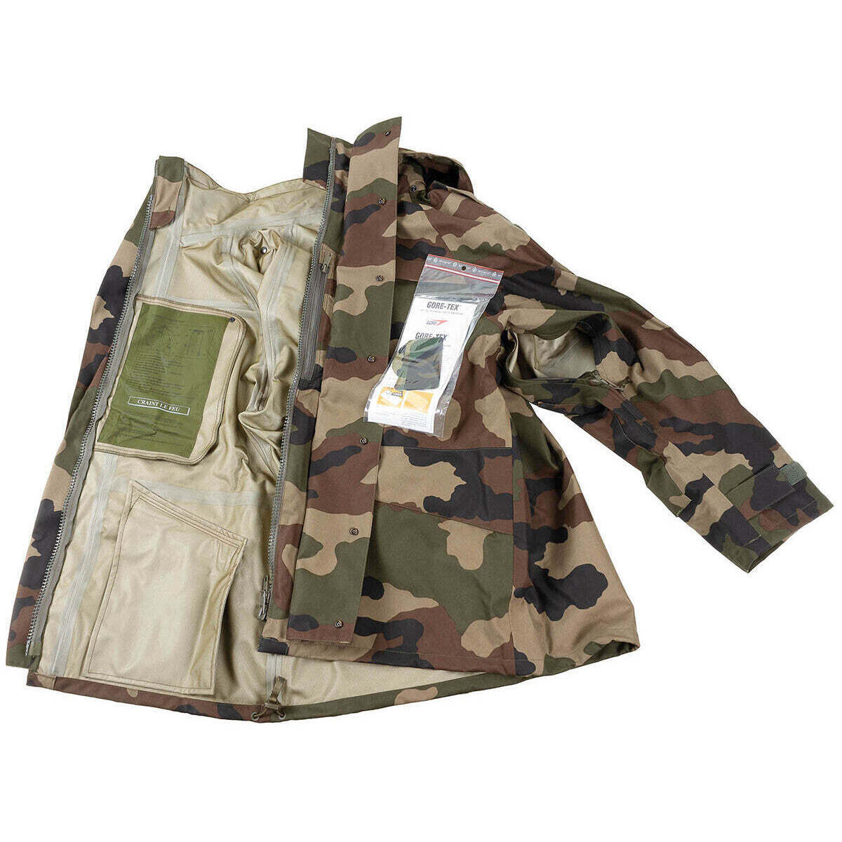 Original French Army Rain Jacket Camo 3 Layer Laminate C – Like New
