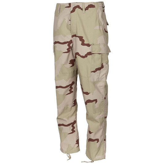 US Army Mens Tactical BDU Pants Military Combat Rip Stop 3 Col Desert MFH