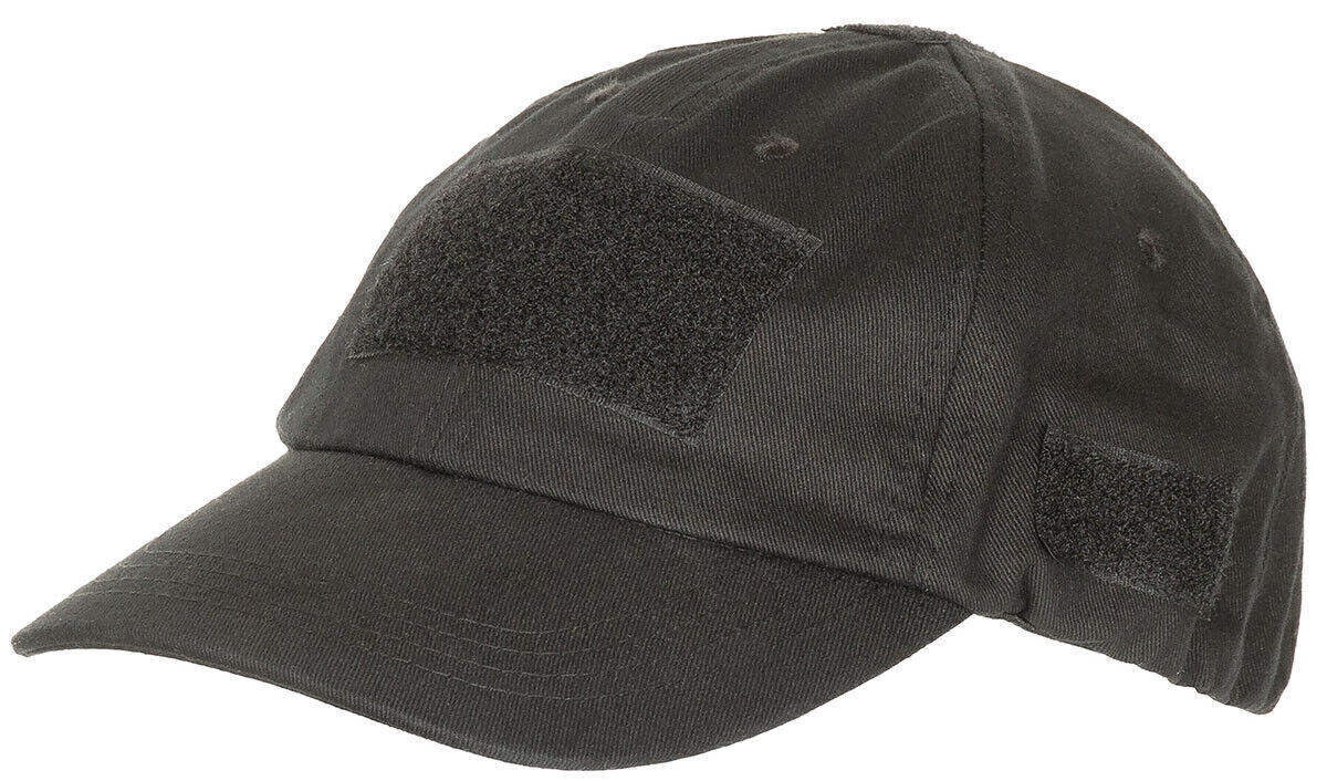 US Army Military Field Outdoor Operations Cap With Loop Panels Black