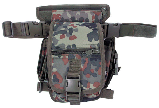 Bundeswehr Camo Hip Bag Leg & Belt Fixation Adjustable Straps Multi-Use