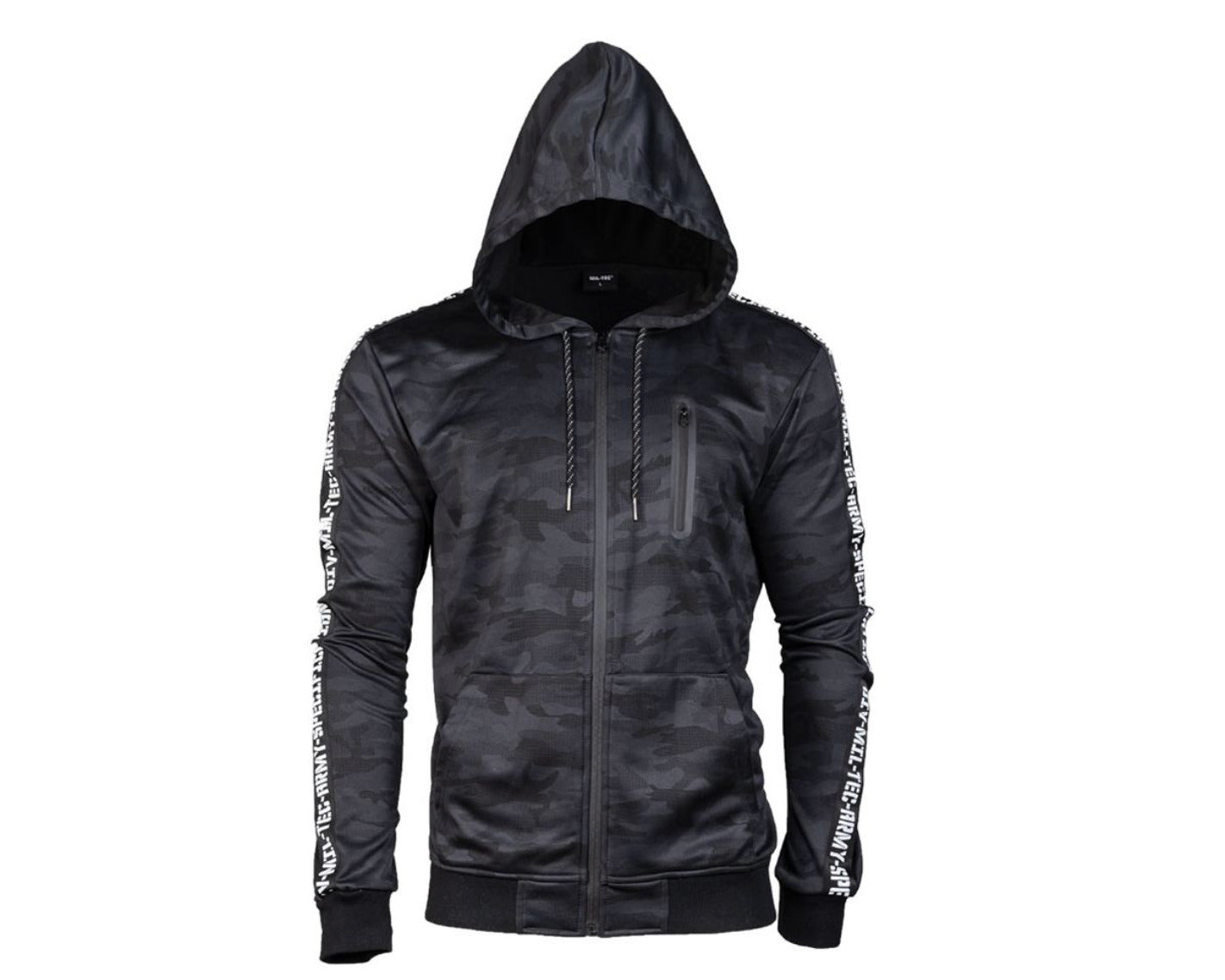 MIL-TEC Gym Jacket Military Tactical Zipped Hoodie Sweater Men Outdoor Dark Camo