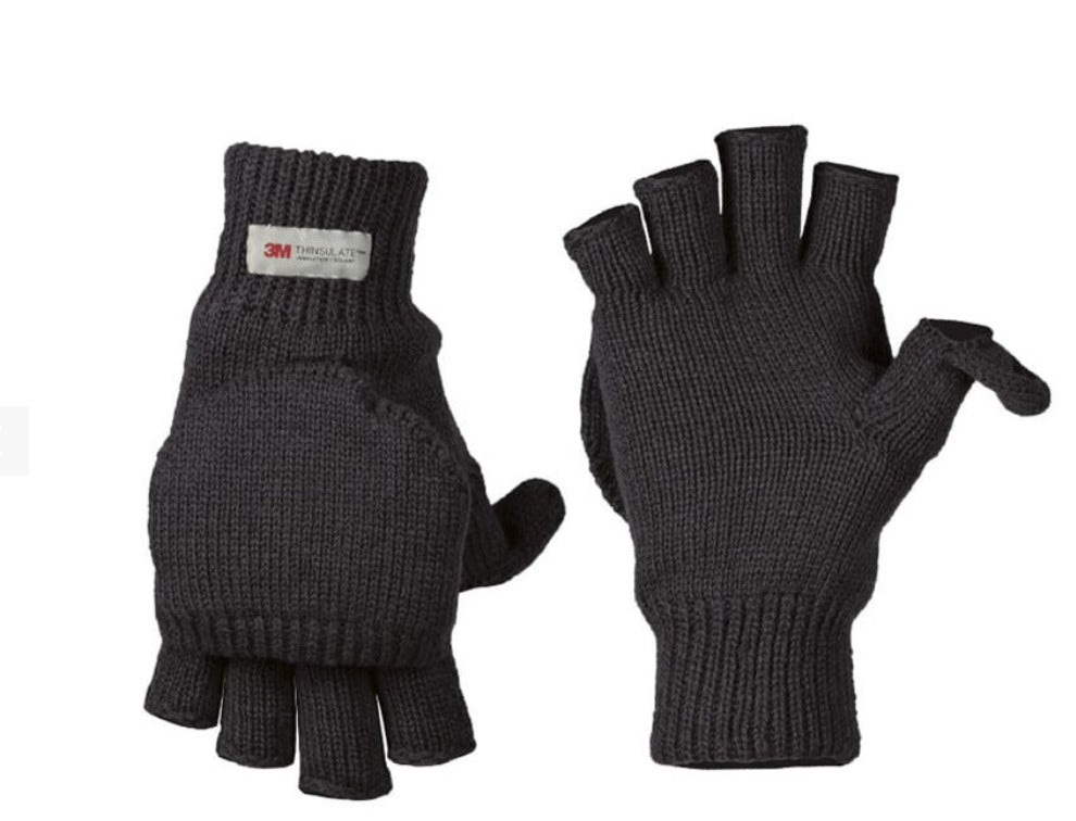 Army Hunting Shooting Combat Military Style Warm Winter Gloves Black One Size
