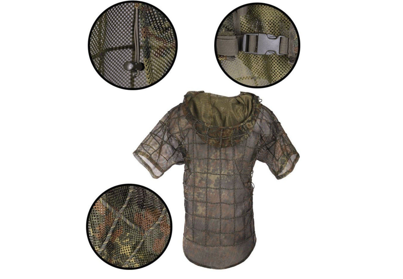 Military Ghillie Parka Suit Flecktarn Camo – Outdoor Hunting, One Size