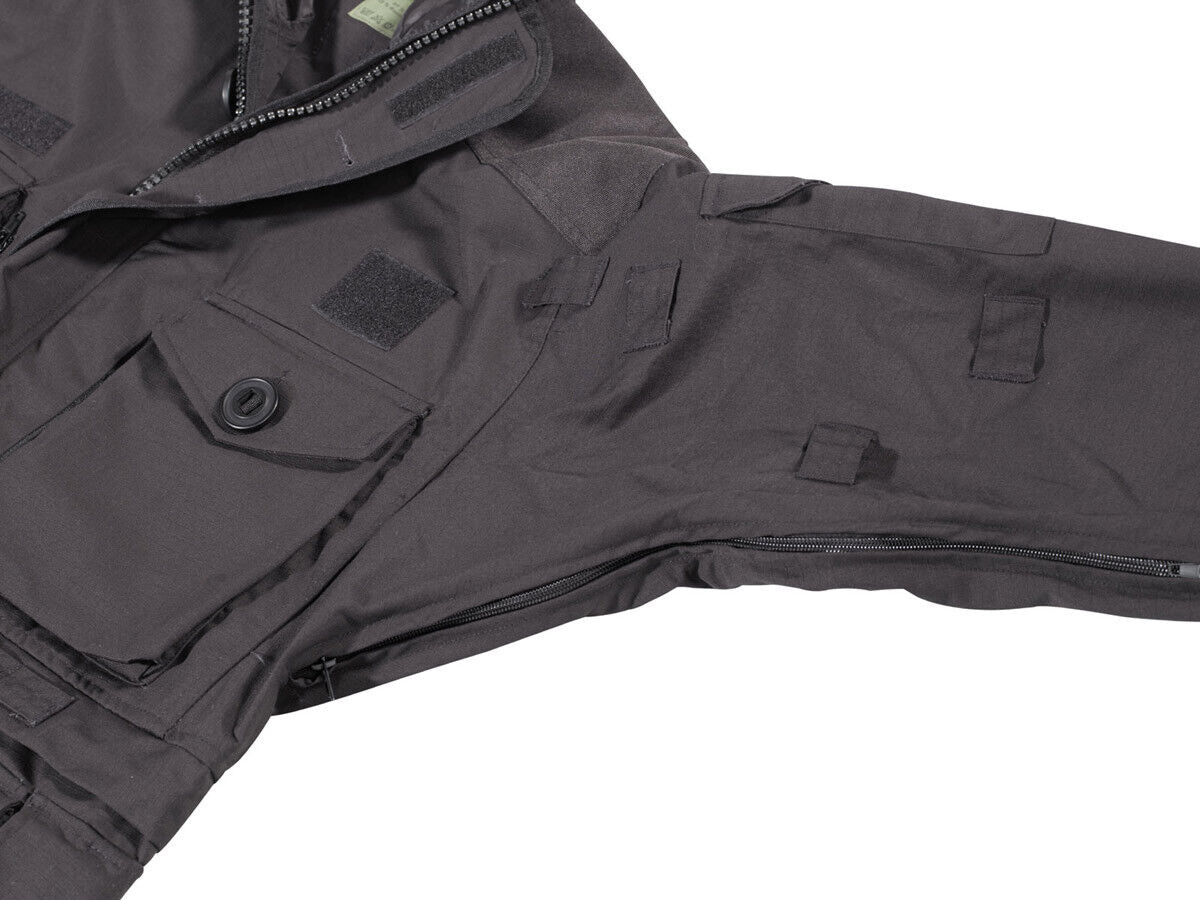 Commando Jacket Smock Hiking Mens Parka Hunting Army Ripstop Coat Black MFH