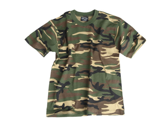 US Army Style Kids Size T-Shirt Outdoor  Camping Sport Camo