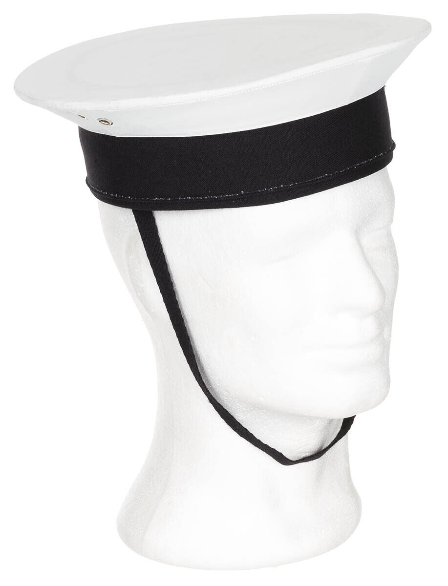 Original Italian Army Military Navy With Chin Strap Hat White New