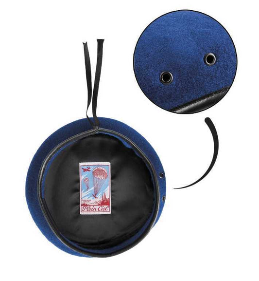 Original Plein Ciel Beret German Army Commando Bundeswehr 100% Merino Wool Blue