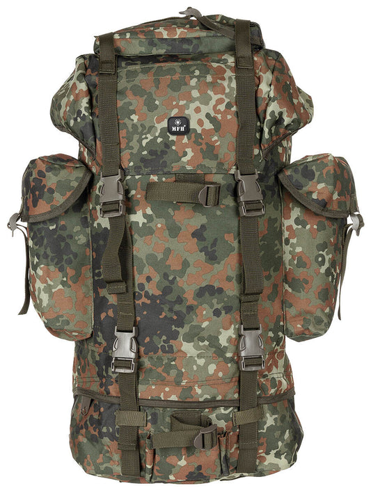 German Army 65L Combat Backpack Bundewehr Flecktarn  MFH Brand Tactical Airsoft