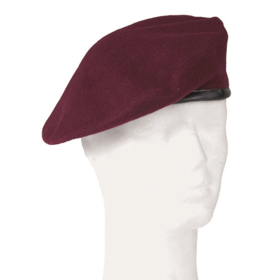 Army Hat Military Cap FIeld Beret 100% Wool Burgundy