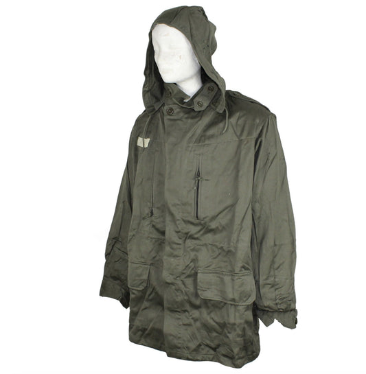 Original French Army Olive OD Jacket Fatigue Combat Military Hooded Parka Used