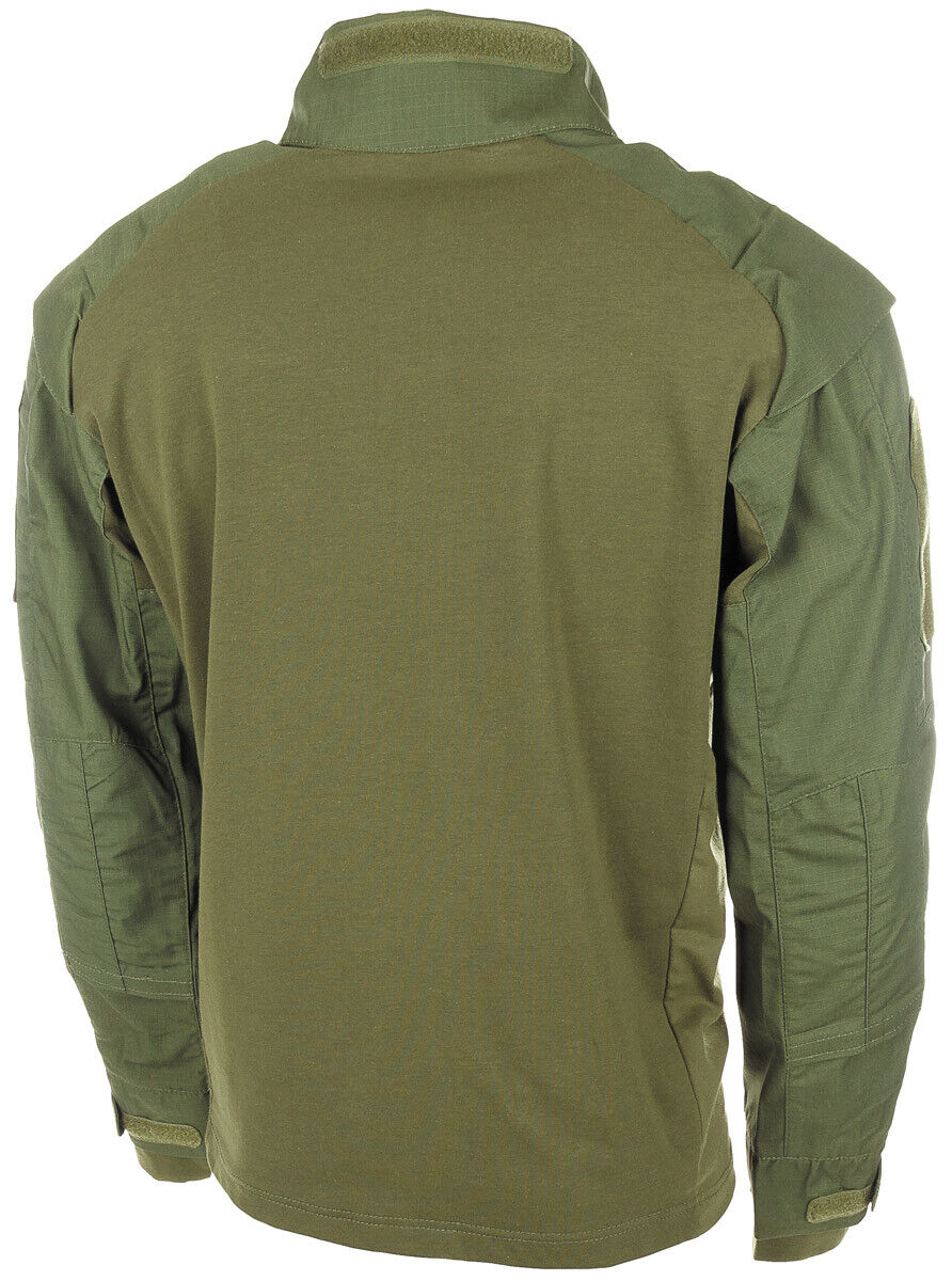 US Tactical Shirt Mens Combat Police Security Jacket Ripstop OD Green MFH