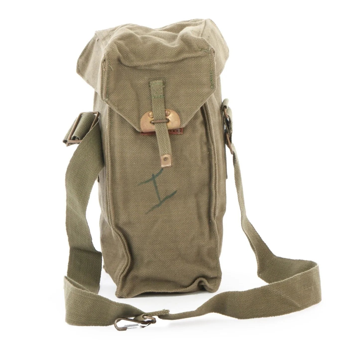 Belgian OD Olive Drab Shoulder Bag Vintage Military Surplus Canvas Durable Used