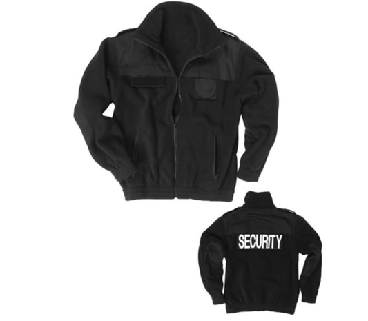 MIL-TEC Security Jacket Warm Outdoor Fleece Tactical Men's Black
