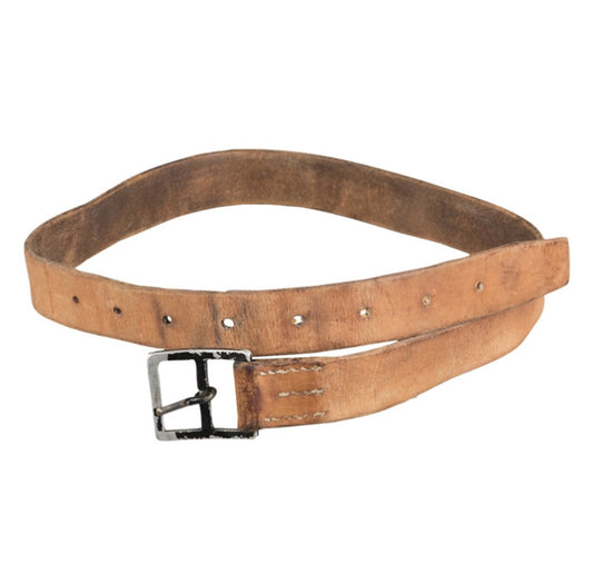 Swiss Army Brown Leather Belt Vintage Military Surplus 100 cm Durable Used