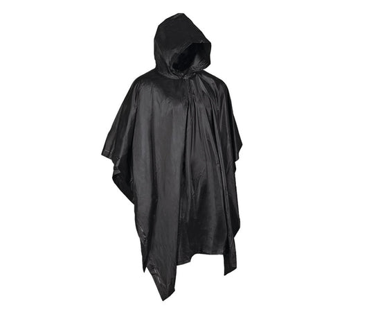 MIL-TEC Weatherproof Rain Coat Hunting Fishing Wet Weather Poncho Vinyl Black