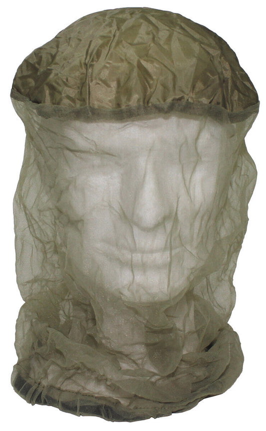Men Mosquito Head Net Hat Bugs Netting Protection OD Green Elastic Band