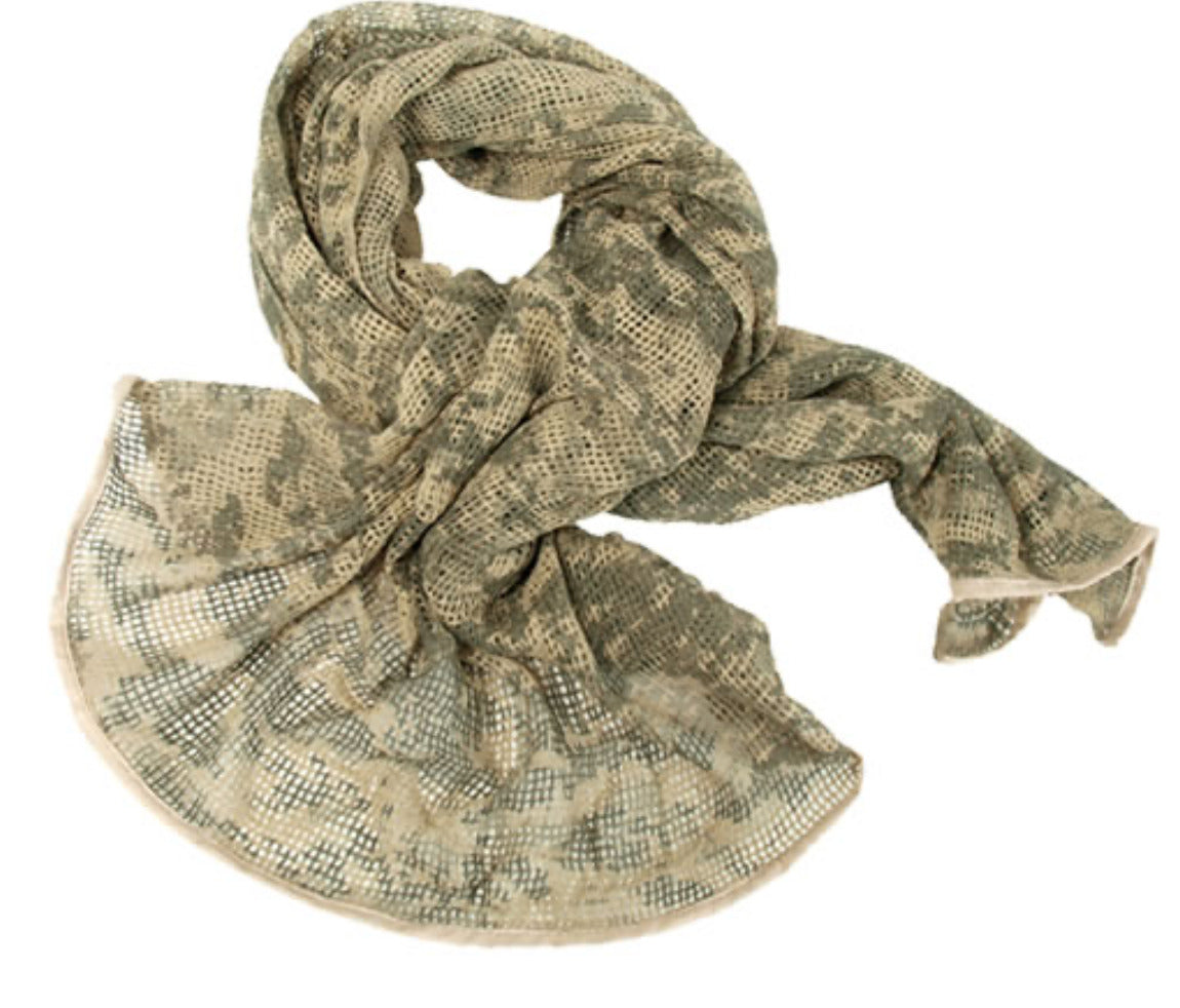 Military Army Style Net Scarf Universal Camouflage 100% Polyester AT-Digital