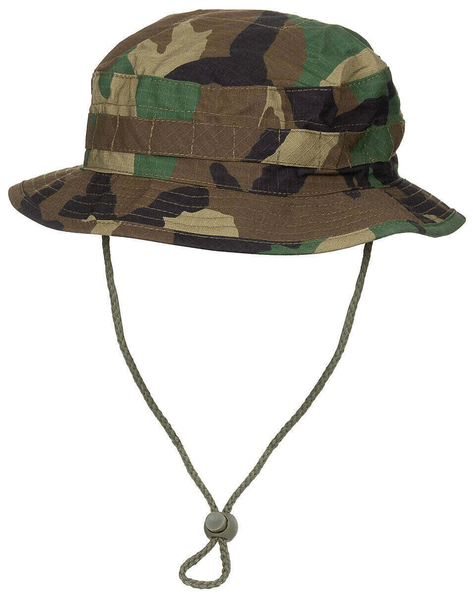 GB Special Forces Short-Brim Ripstop Camo Army Bush Hat Military Woodland