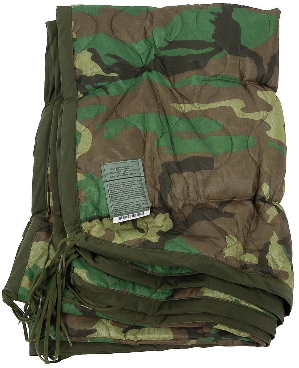 Original US Army Military Combat GI Poncho Liner Woodland 160x225cm