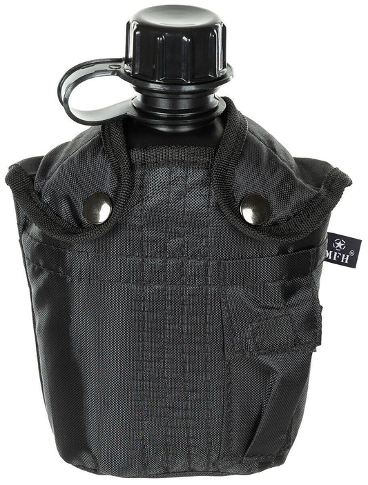 US Army Military Style Plastic Canteen 1L Cover  black BPA Free