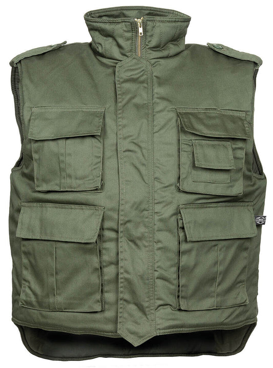 US Army Quilted Military Combat Vest Ranger OD Green Front Zip