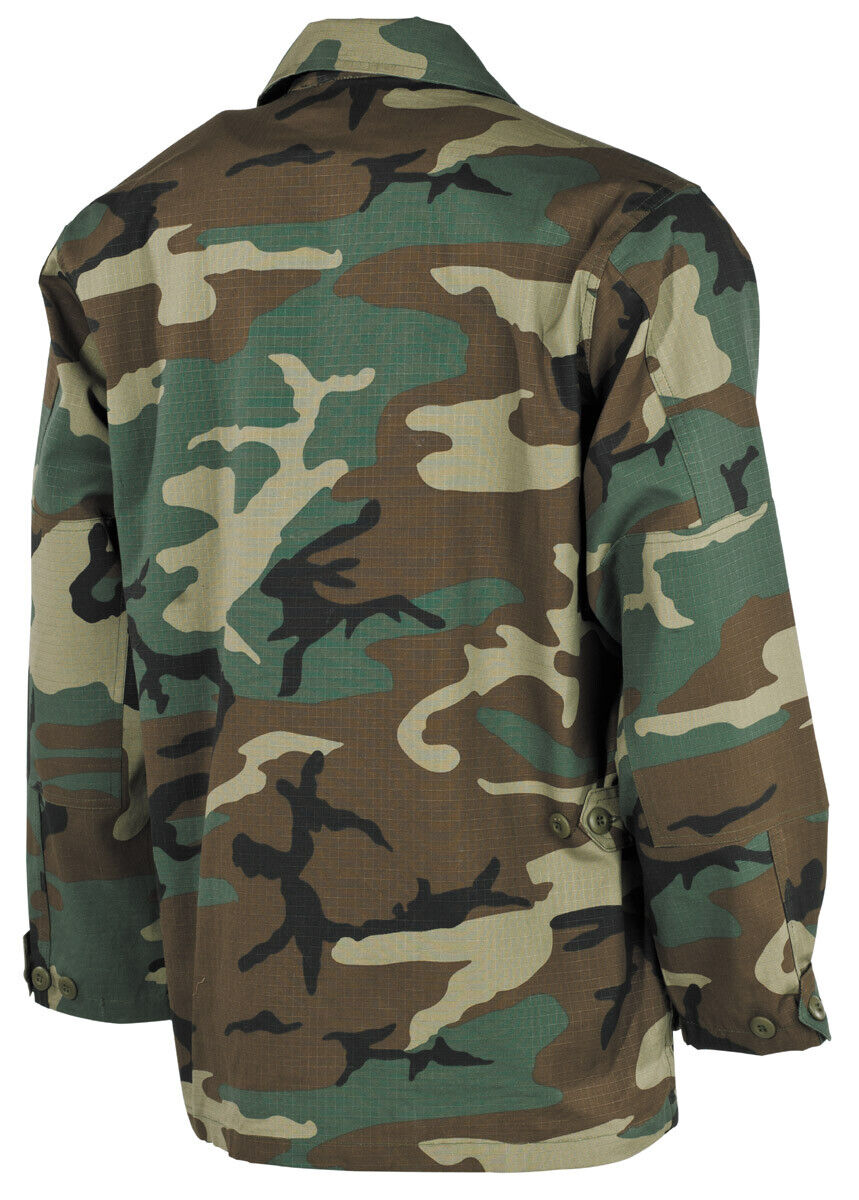 US Field Jacket Men's Military Combat Camping US BDU Rip Stop Camo Woodland