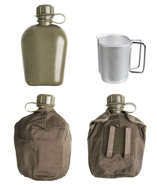 Austrian Army Canteen With Cup & Insulated Cover Military Surplus Used