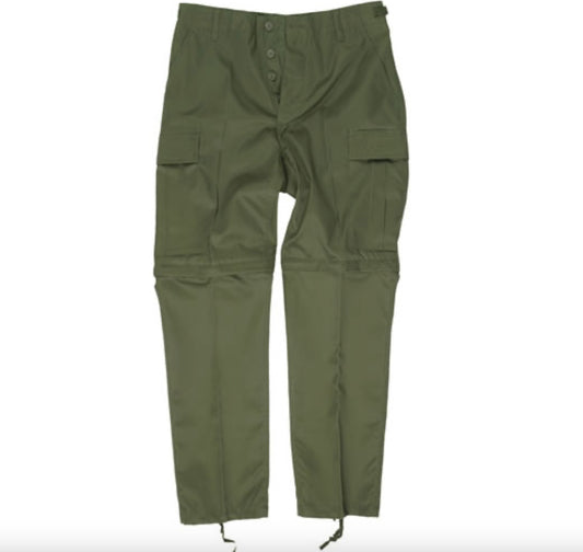 Outdoor Zip-Off BDU Style Pants Hiking Camping Trekking Trousers OD Green