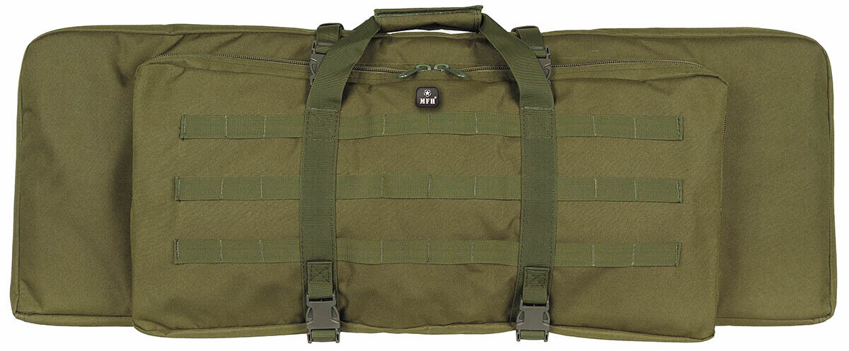 OD Green Rifle Bag for 2 Rifles Padded Backpack Convertible Detachable Straps