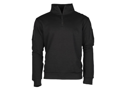 MIL-TEC Ranger Military Tactical Sweatshirt With Zipper  Outdoor Hunting Black