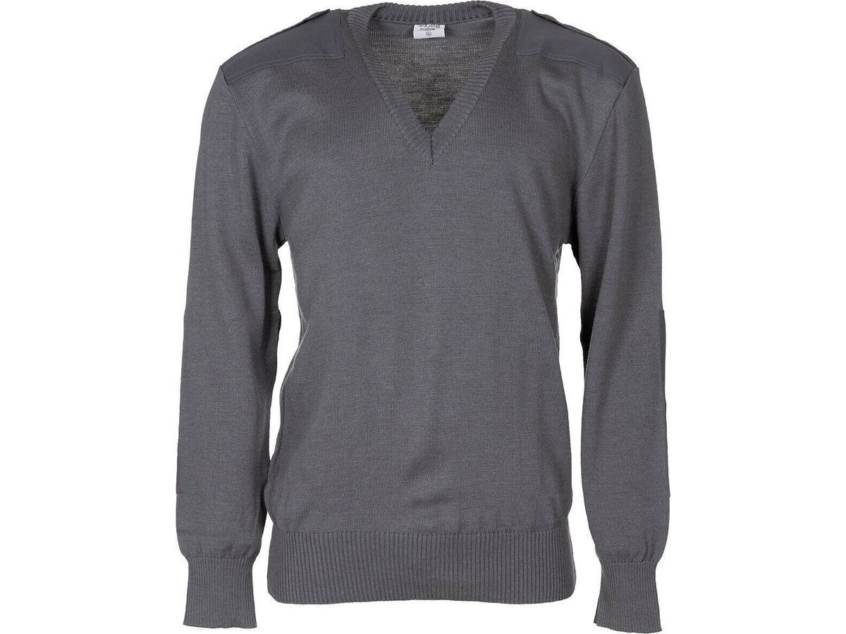 Original Austrian Army Military BH V-neck Pullover Grey 50% Wool New